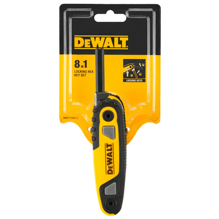 Ключи шестигранные DeWALT, HEX1.5-8мм, складываются в корпус, набор 8шт.