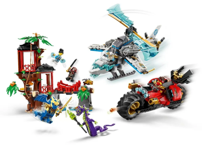 Конструктор LEGO Ninjago Автомобильная битва ниндзя возле дома на дереве
