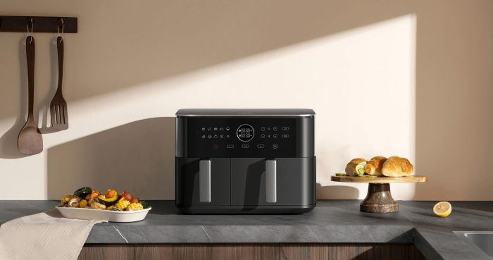 Мультипечь Xiaomi Dual Zone Air Fryer 10L 2700Вт, чаша-10л, сенсорное управл., пластик, чорний