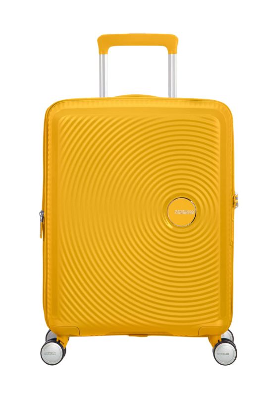 Чемодан American Tourister, Soundbox, полипропилен, маленький, 55 см, 35.5/41л, TSA, 4 колеса, EXP, жёлтый