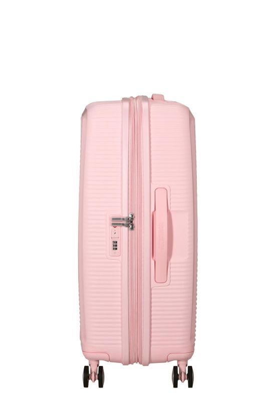 Чемодан American Tourister, Soundbox, полипропилен, средний, 67см, 71.5/81л, TSA, 4 колеса, EXP, пастельно-розовый