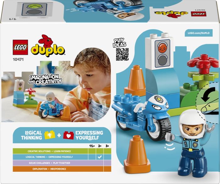 Конструктор LEGO DUPLO Town Синий полицейский мотоцикл