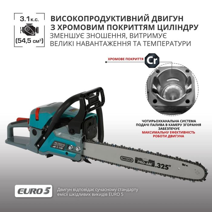 Пила бензиновая Konner&Sohnen KS CS31G-20-1 50см 54.5см3 5.6кг