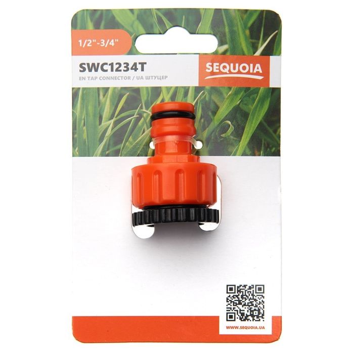 Коннектор для шланга   1/2'-3/4' с внутренней резьбой пластик 0.02кг SEQUOIA SWC1234T