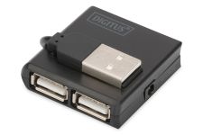 Концентратор DIGITUS USB 2.0, 4 порта, чорний