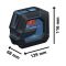 Нівелір лазерний Bosch Professional GLL 20-22 G 3.7В/4АА до 20м ±0.3мм/м зелений промінь чохол IP 65 0.59кг