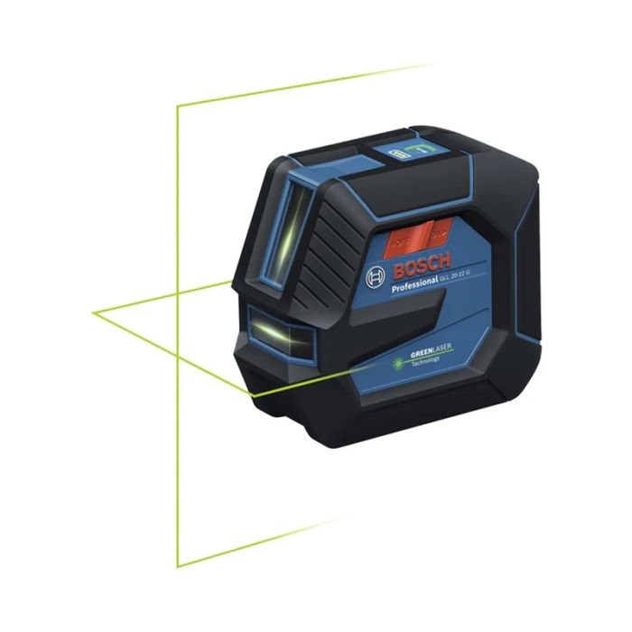 Нівелір лазерний Bosch Professional GLL 20-22 G 3.7В/4АА до 20м ±0.3мм/м зелений промінь чохол IP 65 0.59кг