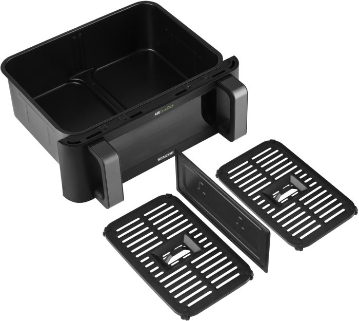 Мультипіч Sencor Dual Vita Fryer, 2700Вт, чаша-4.5+4.5л, сенсорне керув., 2 чаши, гриль, пластик, чорний