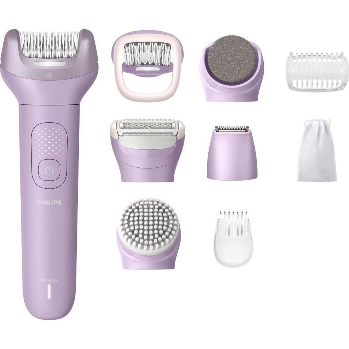 Епілятор Philips Series 9000 дисковий, аккумул., пінцет.-32, волог.+сух., насадок-6, футляр, фіолетовий
