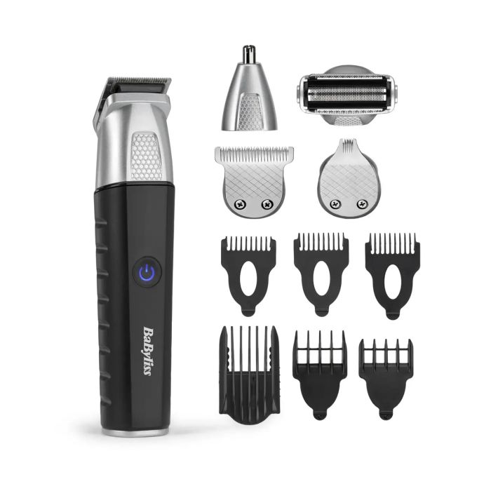 Набір для стрижки Babyliss Lithium Power, для бороди, вусів, голови, носа і тіла, акум., вібраційний мотор, насадок-10, сталь, чорний