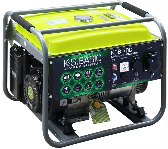 Бензиновый генератор Konner&Sohnen Basic KSB 70C, 230В, 5-5.5кВт, ручной стартер, 66.6кг