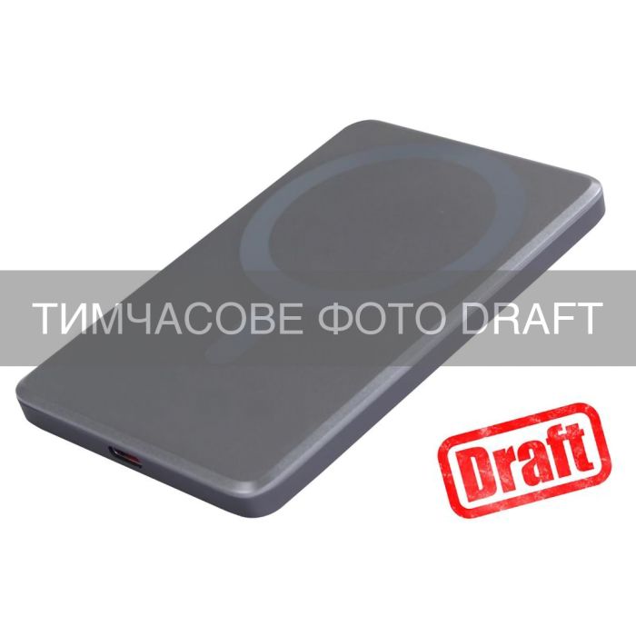 Портативное зарядное устройство Power Bank 2E Slim Wireless QI 5000мА·ч, 20Вт, PD, серый