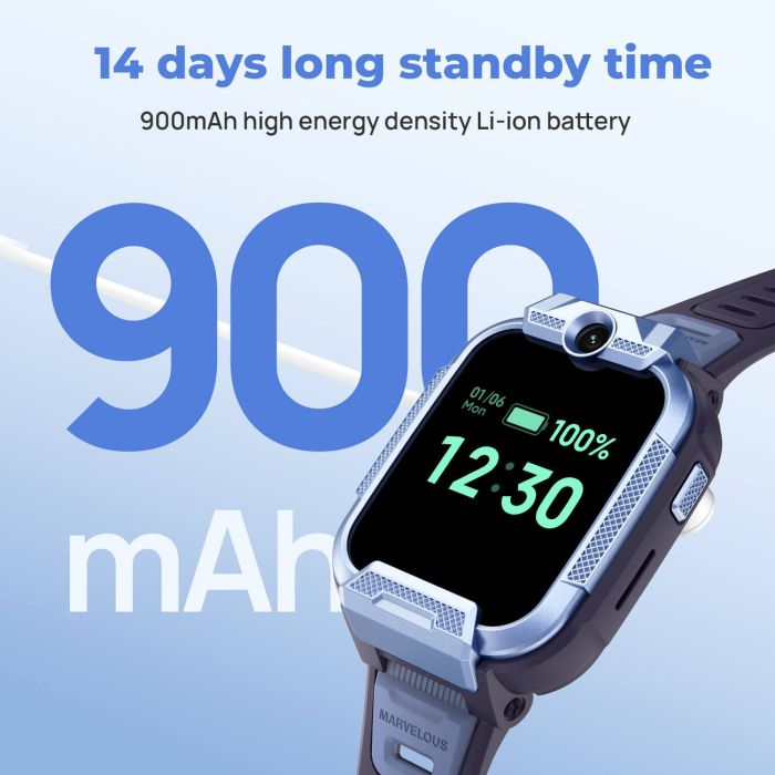 Детские часы-телефон Mibro Z5, 1.69", 240x280, GPS, 2MP dual, 900 мА·ч, 2 ATM, синий