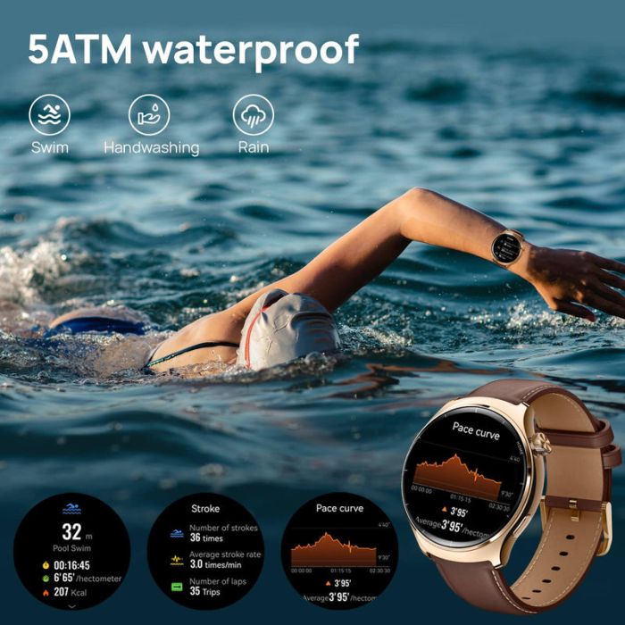 Смарт-часы Mibro Lite 3 Pro 45 мм, 1.32", 466x466, AMOLED, BT 5.3, GPS, 5 ATM, розово-золотой