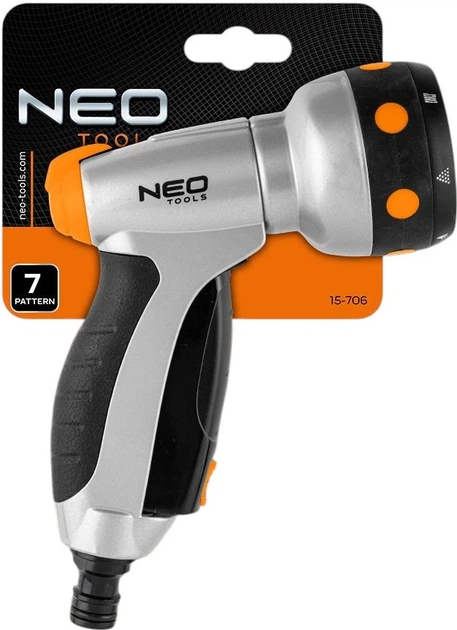 Ороситель ручной Neo Tools CLICK, пистолетный, 7 функций 0.306кг
