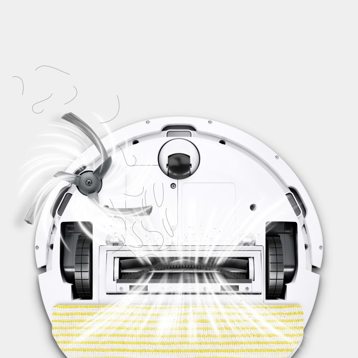 karcher robot VC RVC 3, h=0.97cm, wet cleaning, dust cont -0.24L, water -0.28L, battery operation up to 130min, Bluetooth, white