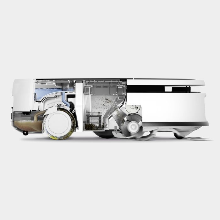 Робот-пылесос karcher RVF 7 Comfort, влажная уборка, конт пыль -0.25л, вода -0.30л, Bluetooth, зарядная станция, белый