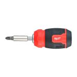 Викрутка Milwaukee, 8 насадок, руків'я двокомпонентне, PH1,PH2,PZ1,PZ2,T15,SL 0.6x4.5,SL 1.2x6.5мм