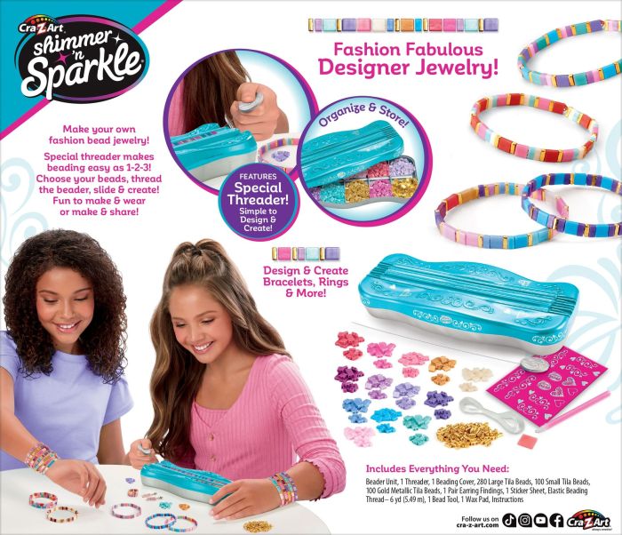 Набор для изготовления браслетов Cra-Z-Art Dots & Dashes Tila Bead Bracelet Studio з бусинами