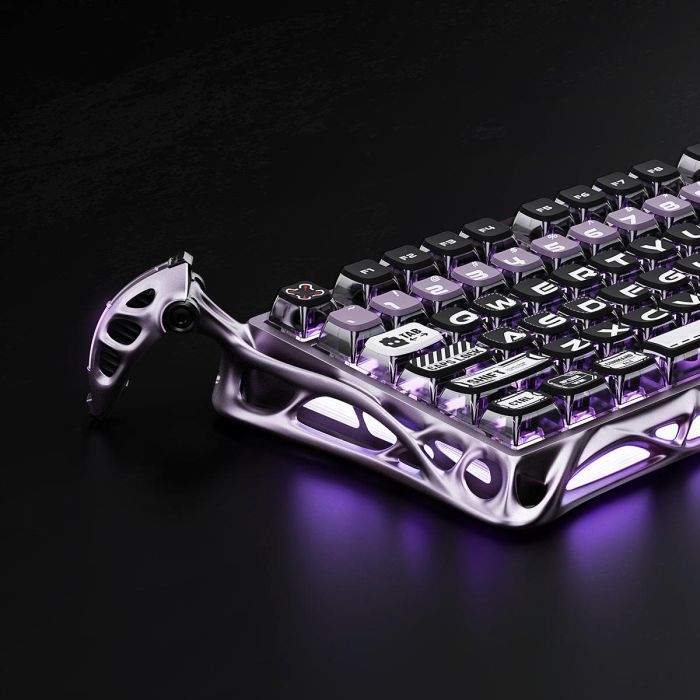 Клавіатура магнітна GravaStar Mercury V75 Pro 80keys, GravaStar x Gateron Jade Gaming, USB-A, 8k, RGB, Iron Purple