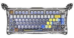 Клавіатура механічна GravaStar Mercury K1 Pro 80keys, GravaStar x Kailh Speedy Mint, BT/WL/USB, RGB, Interstellar Silver