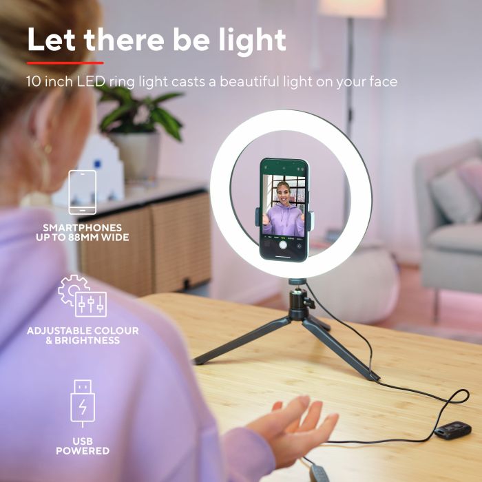 Комплект для стримінгу Trust Maku+ 2-in-1 Streaming Kit, зелений фон та кільцева лампа