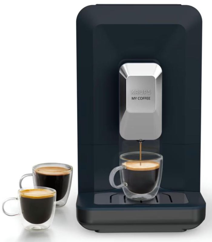 Кавомашина Krups My Coffee 1.5л, зерно, ОLED дисплей, авторецептів - 3, метал, чорний