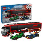 Конструктор LEGO City Вантажівка F1 з автомобілями RB20 та AMR24