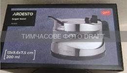 Цукорниця Ardesto Gemini, 13х9.6х7.5см, нержавіюча сталь, скло, пластик, прозорий