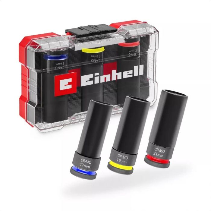 Набор ударных торцевых головок Einhell 80мм 1/2" 3шт кейс 0.78кг