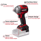 Гайковерт ударный аккумуляторный Einhell Professional TP-CW 18/350-C Li BL-Solo 18В 350Нм 0-2400об/мин 1.03кг