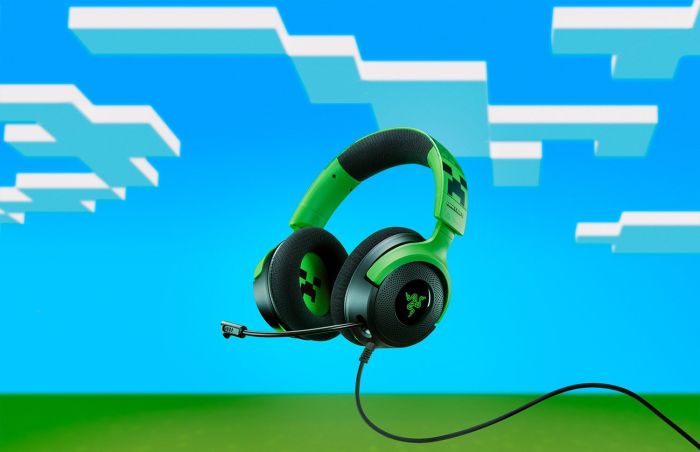 Гарнитура Razer Kraken V4 X, 7.1, USB-A, 1.8м, RGB, Minecraft Ed.