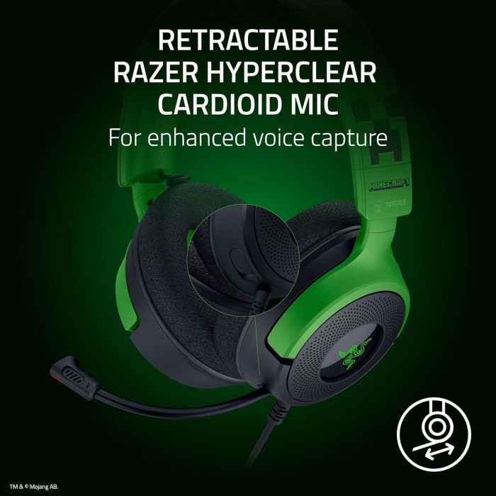 Гарнитура Razer Kraken V4 X, 7.1, USB-A, 1.8м, RGB, Minecraft Ed.