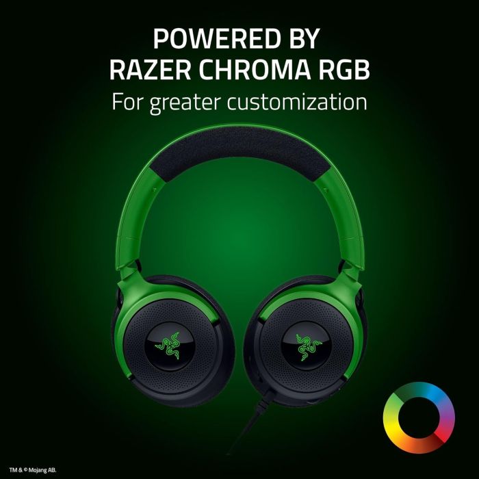 Гарнитура Razer Kraken V4 X, 7.1, USB-A, 1.8м, RGB, Minecraft Ed.