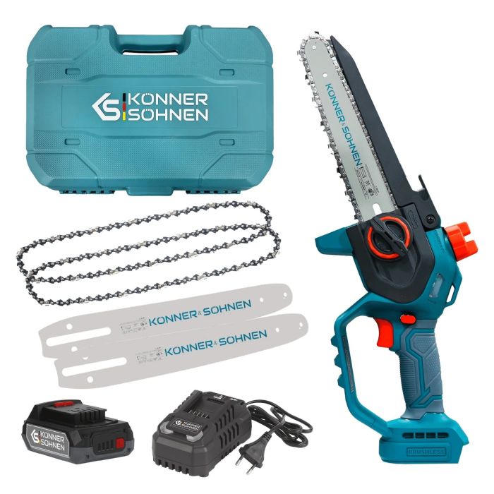 Пила ланцюгова аккумуляторная Konner&Sohnen KS MCS20V-8 CASE 20В акб 1х2А·год шина 20см ЗП 1.45кг