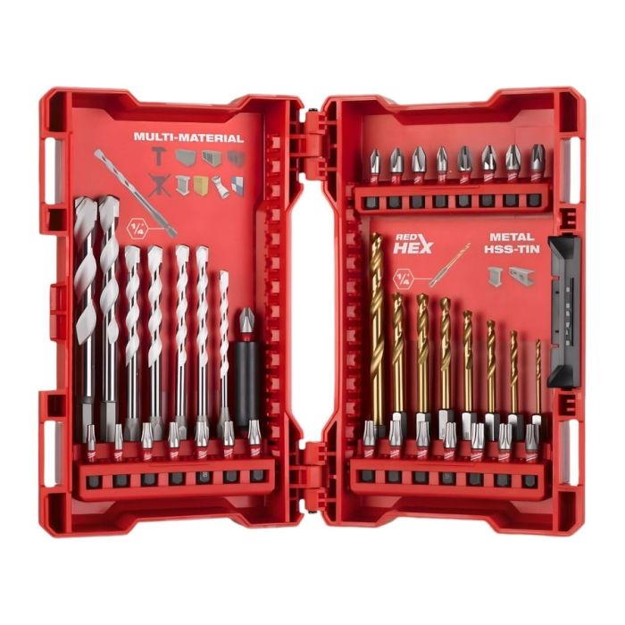 Набор бит и сверл по металлу Milwaukee RedHEX TiN, сталь, кейс, 39шт