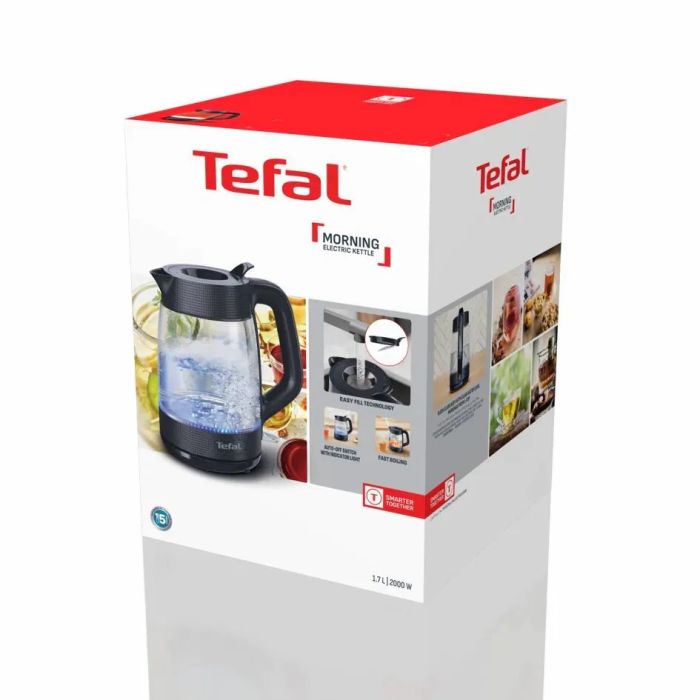Электрочайник Tefal Morning Glass Kettle, 1.7л, стекло, с подсветкой, черный