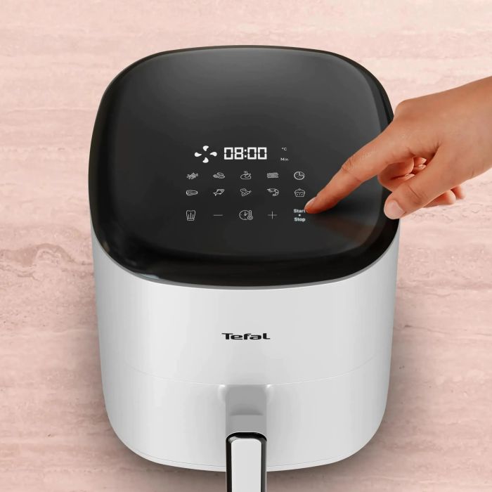 Мультипечь Tefal Eas yFry Max, 1500Вт, чаша-5л, сенсорное управл., 10 программ, пластик, белый