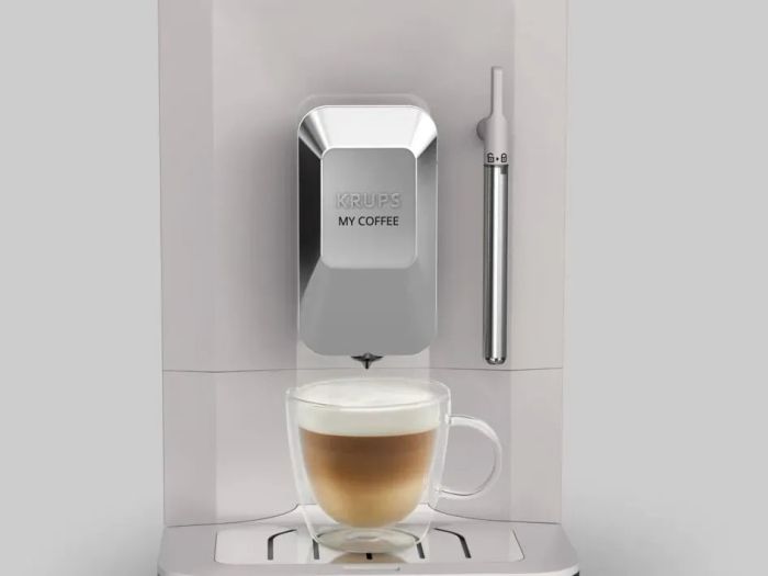 Кавомашина Krups My Coffee+ 1.5л, зерно, ОLED дисплей, авторецептів - 3, метал, сірий