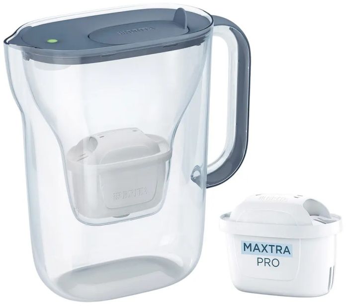 Фільтр-глечик Brita Style Essential Mxpro 2.4л (1.4л очищеної води) + 3 картриджа сіро-блакитний