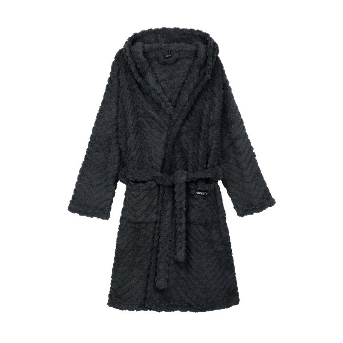 Халат жіночий ARDESTO Zigzag, розмір L/XL, 100% поліестер, сірий