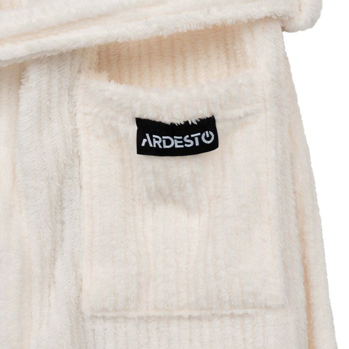 Халат жіночий ARDESTO Stripe, розмір XXL, 100% поліестер, білий
