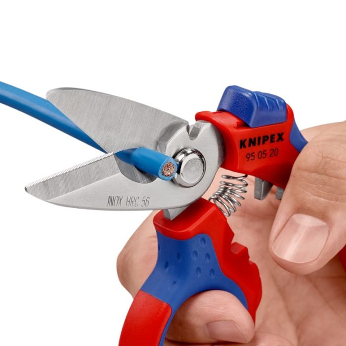 Ножиці для кабелів KNIPEX з подвійним гніздом 6мм хромовані 180мм