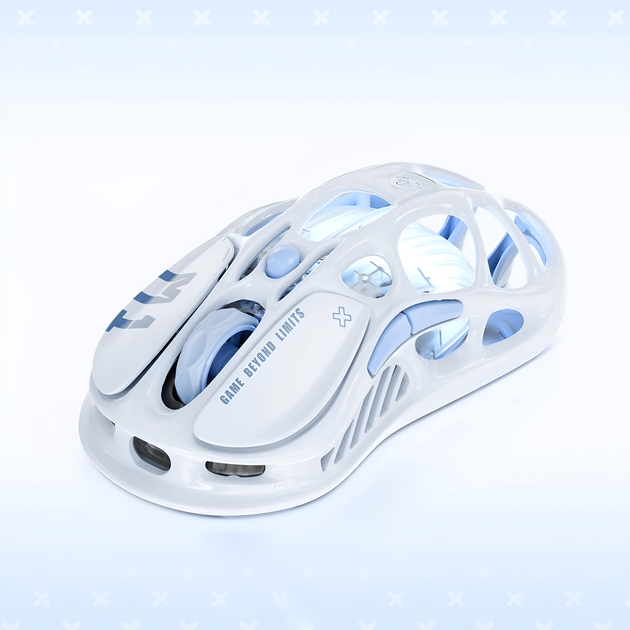 Мышь GravaStar Mercury M1 Pro, magnesium alloy body, BT/WL/USB-A, RGB, Ice Blue