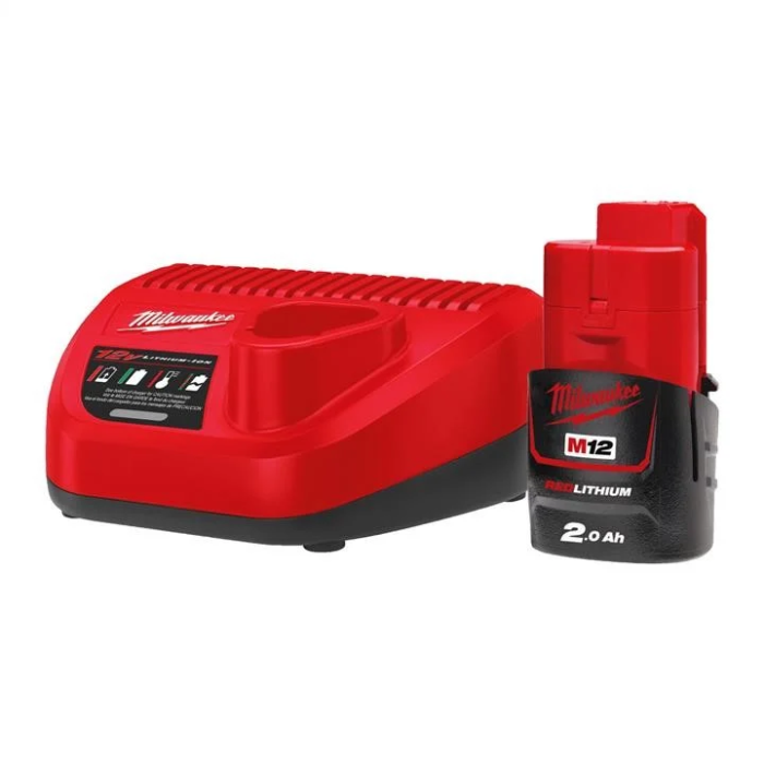 Набор аккумулятора и зарядного устройства Milwaukee NRG-201 12В 1х2Ач Redlithium M12 ЗП M12-C12 C1