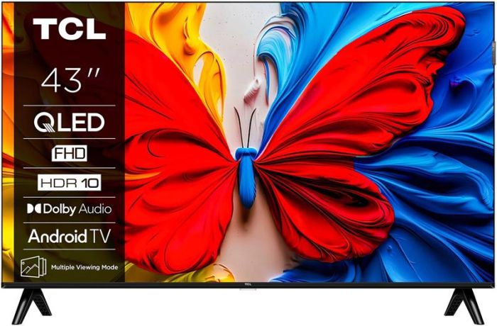 Телевизор 43" TCL QLED FHD 60Hz Smart Android TV Black