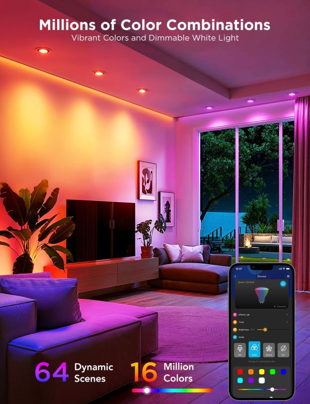 Набір ламп 2шт Govee B600D GU10 Smart LED Bulb, RGBWW, WI-FI/Bluetooth, білий