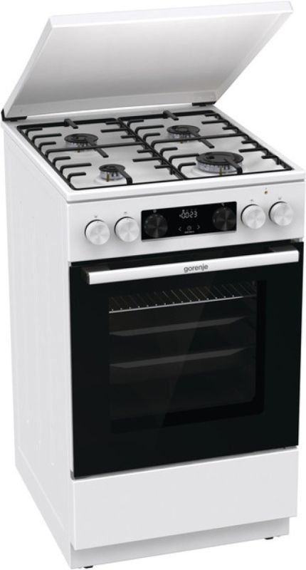 Плита Gorenje комби, 70л, 50x60см, метал. кришка, дисплей, IconLed,эмалированные, белый
