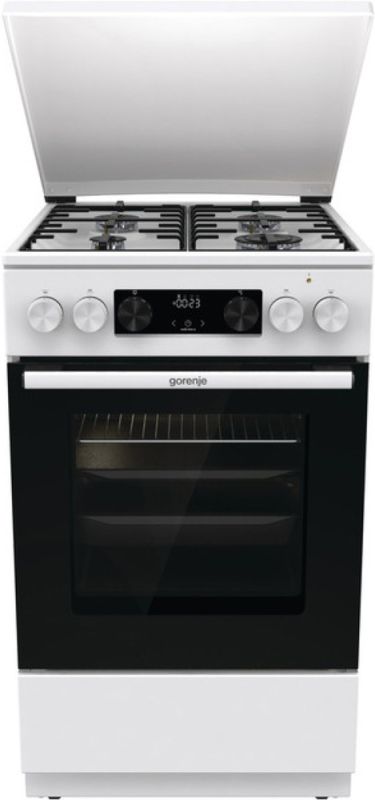 Плита Gorenje комби, 70л, 50x60см, метал. кришка, дисплей, IconLed,эмалированные, белый
