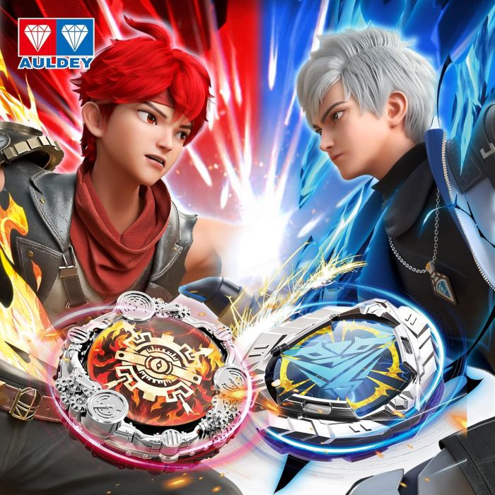 Игровой набор Infinity Nado VII Power Battle Set Громовой Охотник Теней и Огненное Колесо Взрыва (Thunder Shadow Hunter vs Fiery Blast Wheel)
